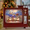 Christmas Snow Globes, Christmas Decorations Retro Style TV Lantern, Musical Snow Globes with Timer, Television Lighted Snow Globe for Thanksgiving Party Table Home Indoor Decor(Deer, Church)